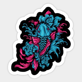 Betta Fish Flower Illustration Sticker